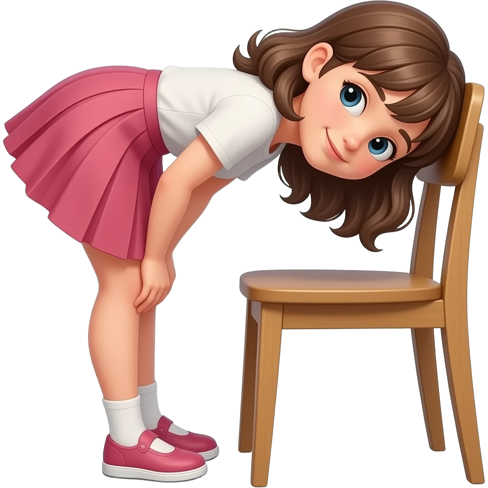 girl bent over chair emoji