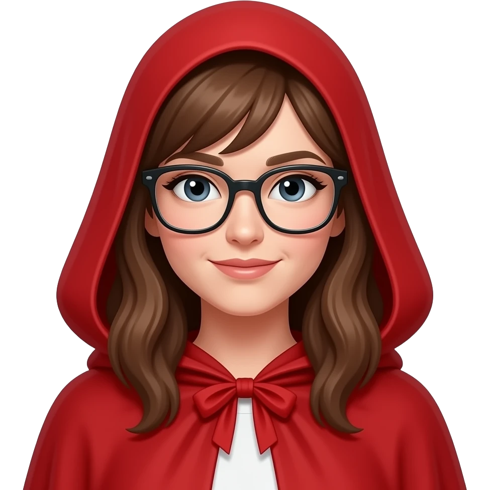 female with red capes emoji