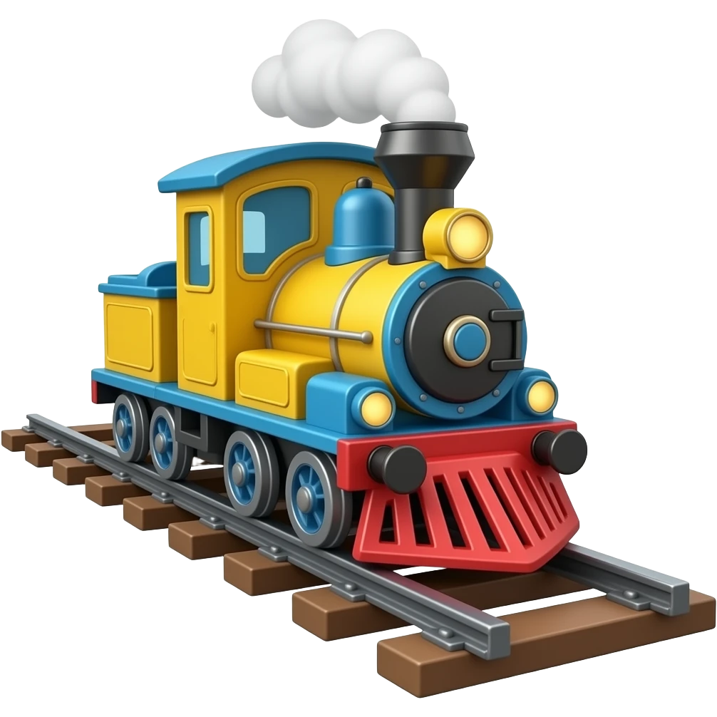 Toy train on train track emoji