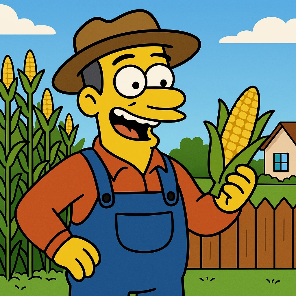The farmer grew a crop of corn. emoji
