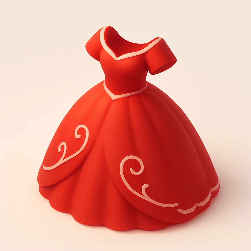 a fancy red ballgown, elegant and flowing, with intricate details emoji