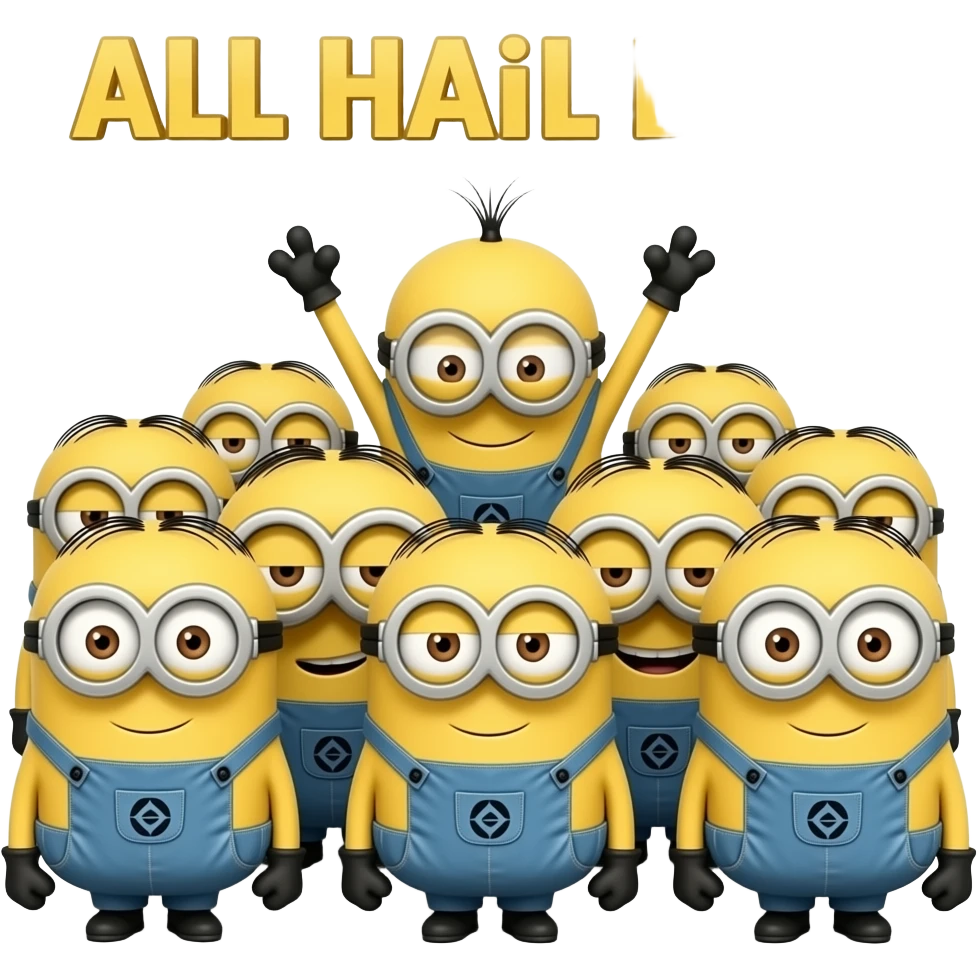 CROWD OF minions BOWING ON THIER KNEES with the text All Hail DiDi emoji
