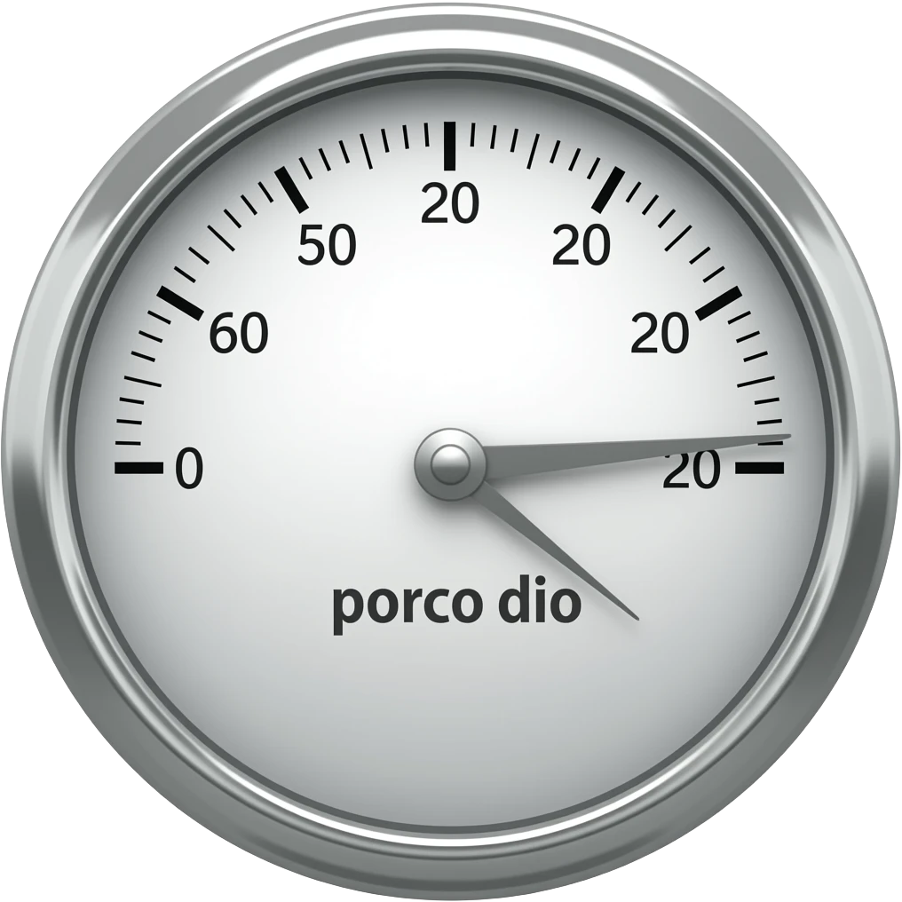 text "porco dio", on a meter to the max emoji