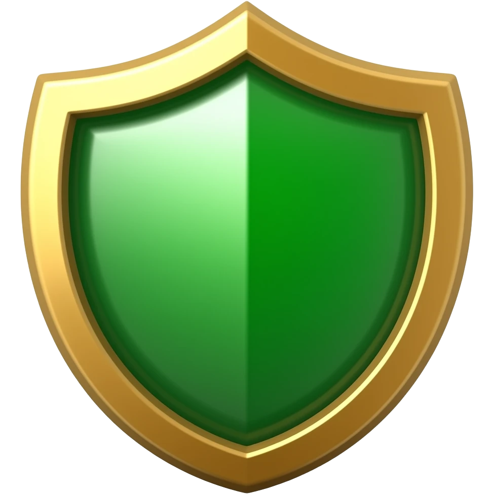 Gold emerald shield emoji