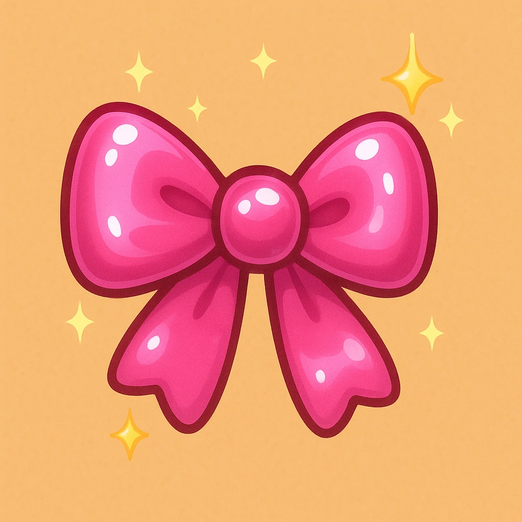 bow emoji, cute and shiny, with sparkles emoji