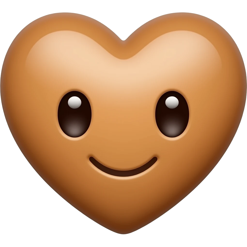 Coração marrom fofo emoji