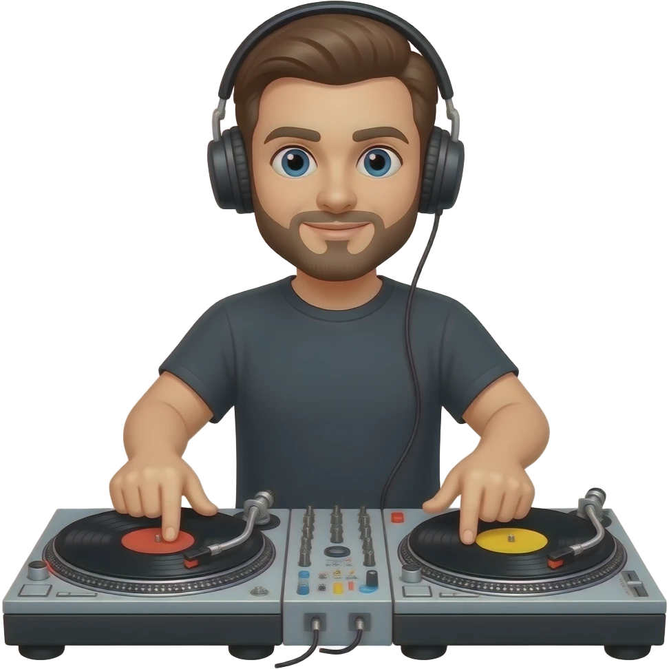 white homie mixin on turntable emoji