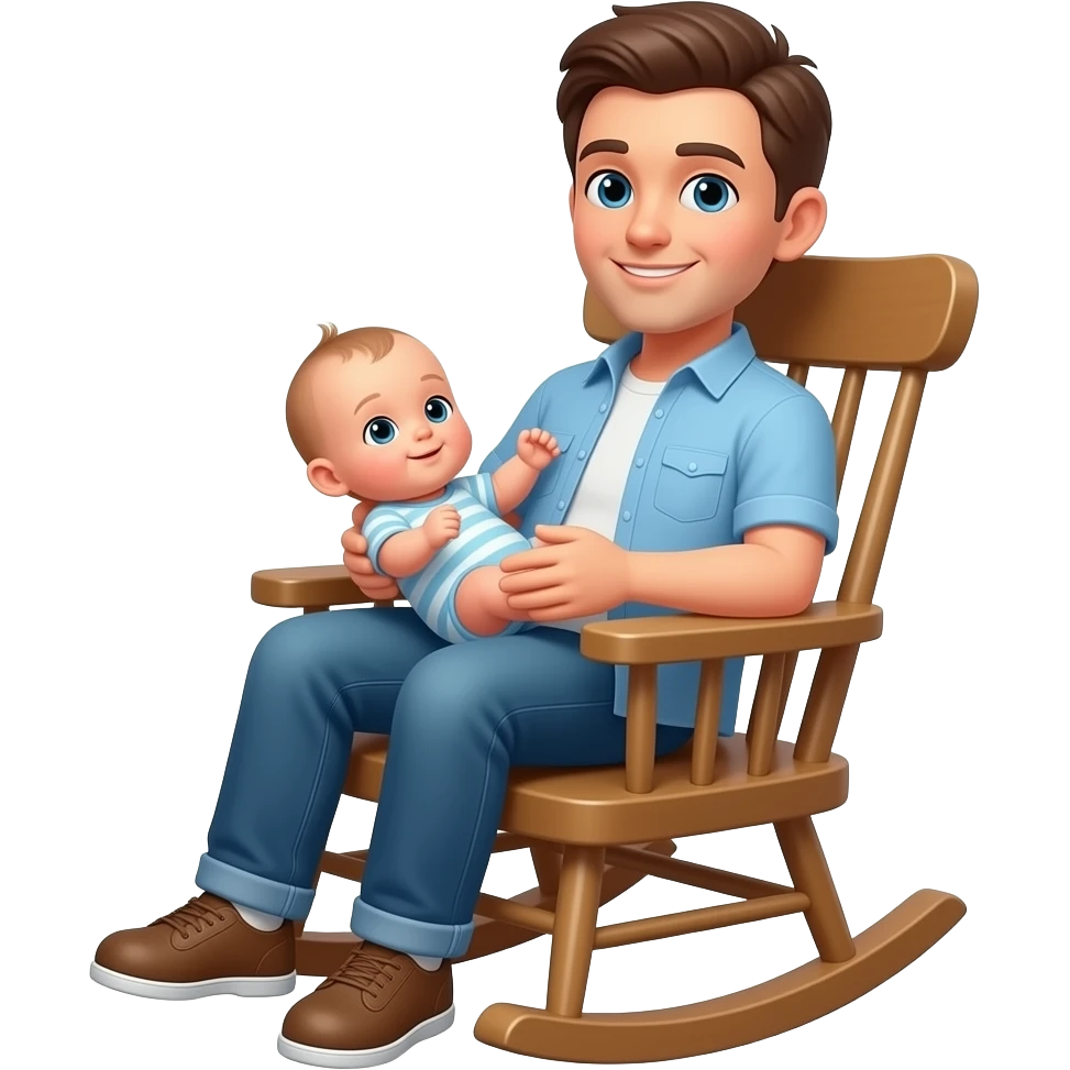 rocking a baby in a rocking chair emoji