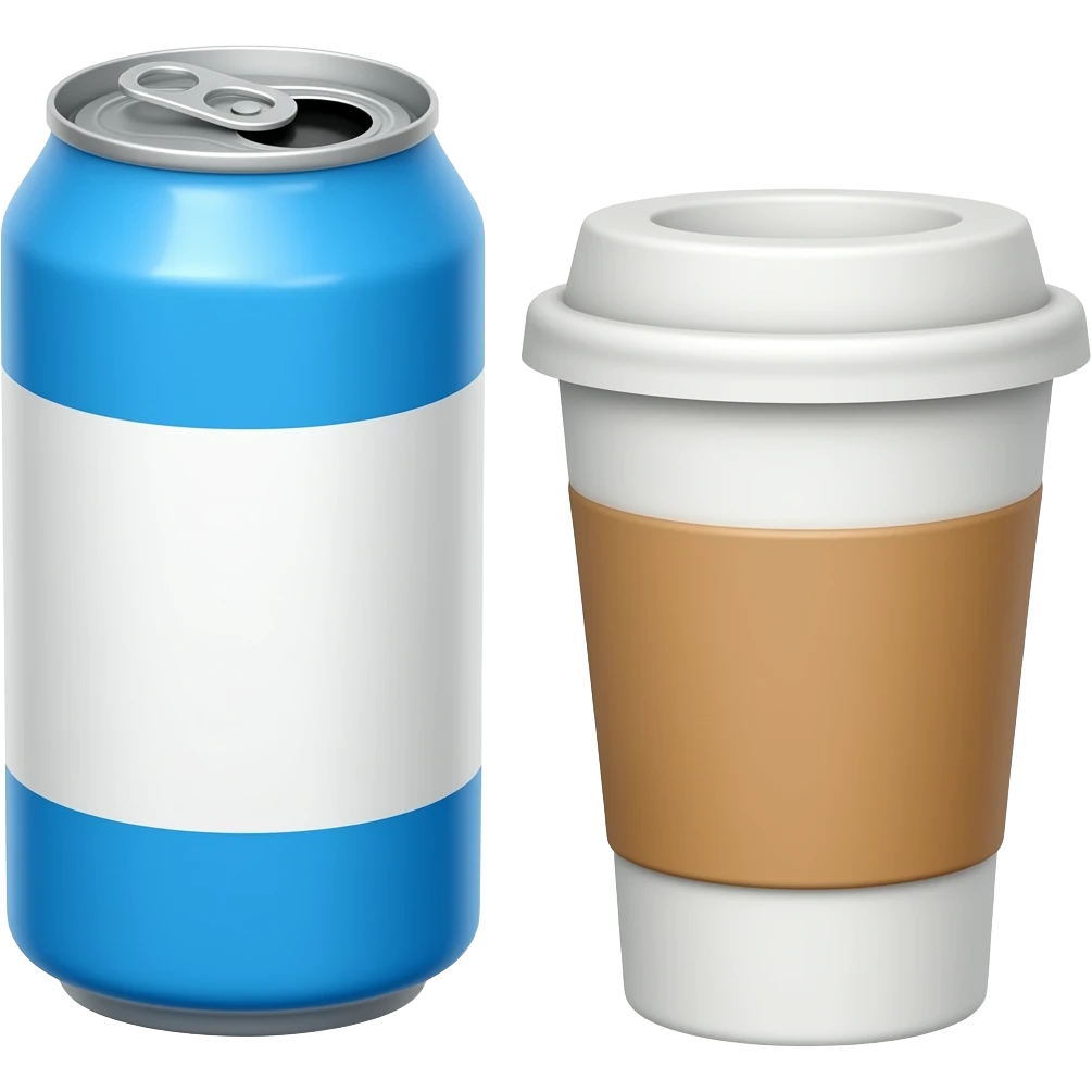 A can of milk and a cup of coffee emoji