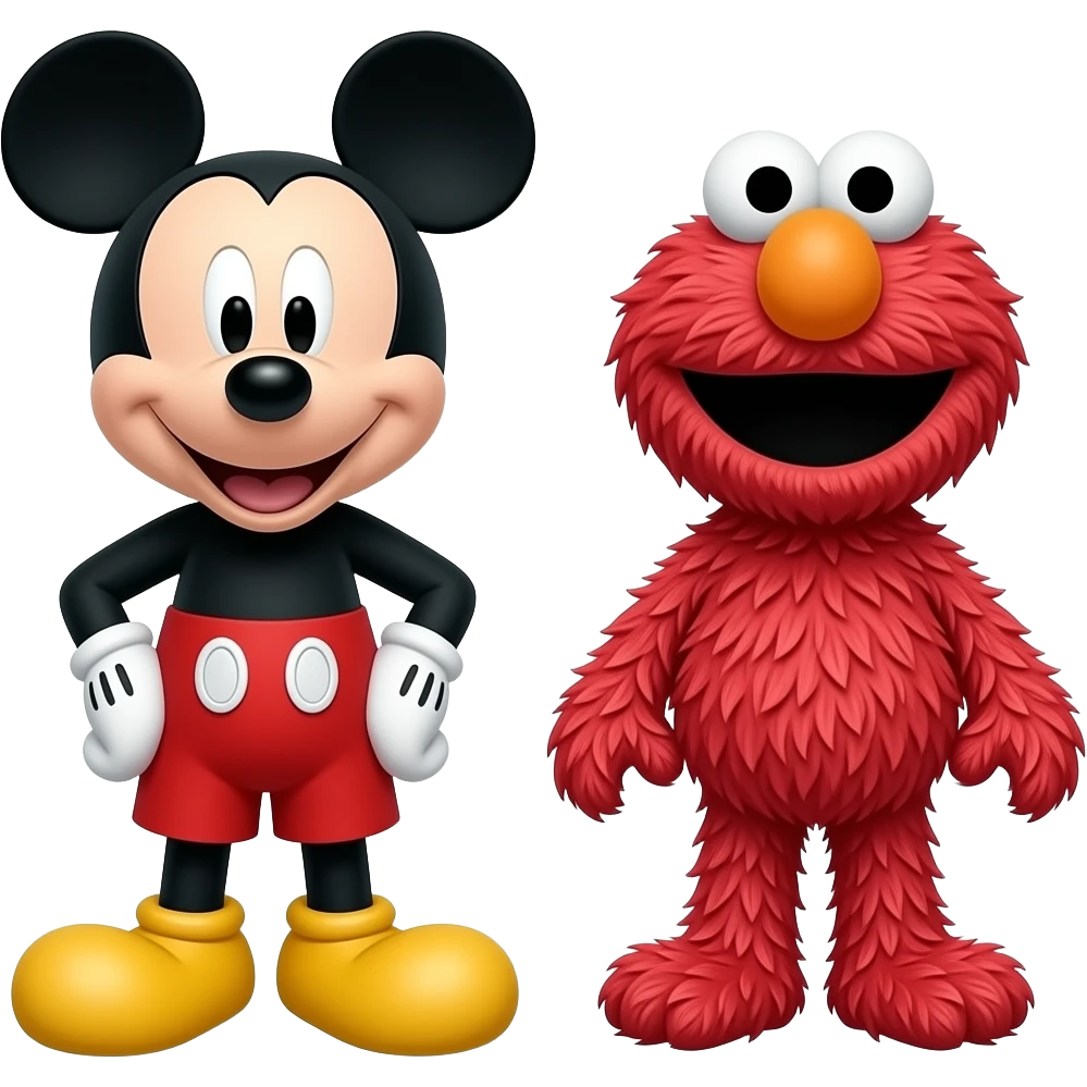 Mickey Mouse Full Body and Elmo Full Body emoji