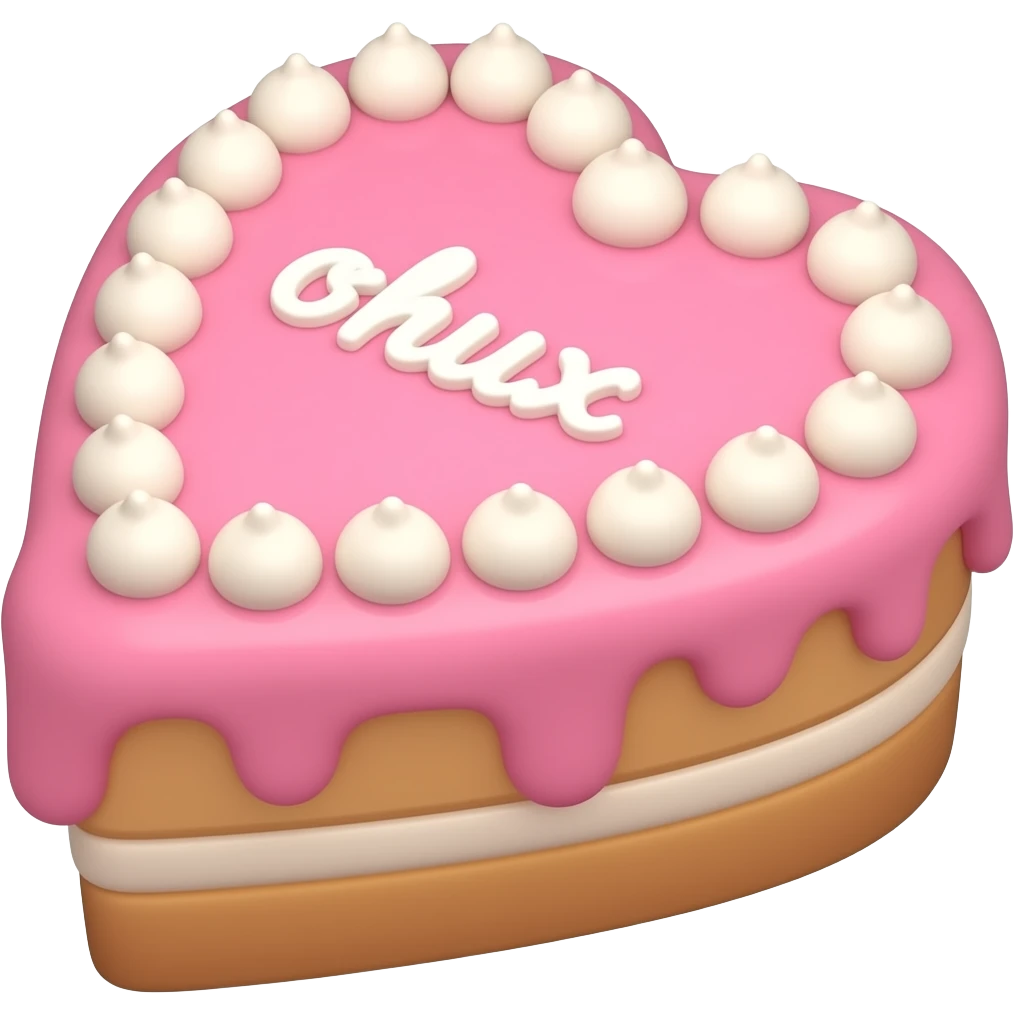 PINK HEART SHAPE CAKE emoji