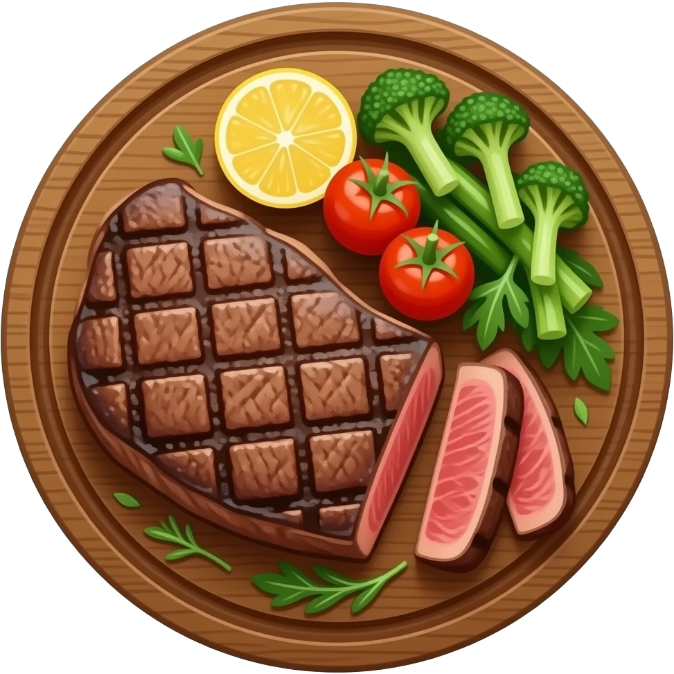 Steak and Vegetables dish emoji