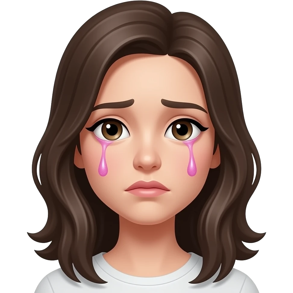 😭 this emoji but make the tears glitter pink emoji