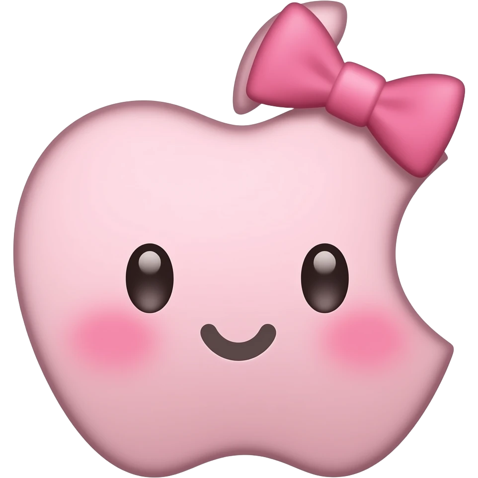 Cute pink apple iphone with bows emojis emoji