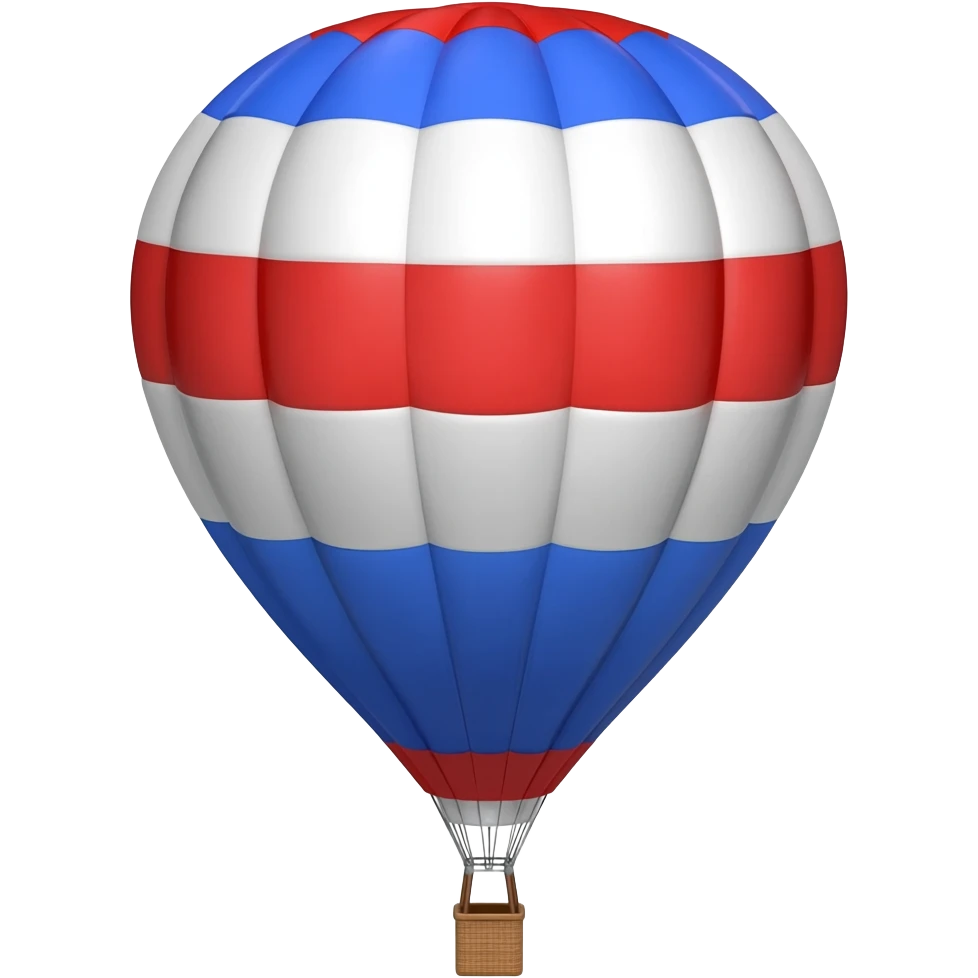 Globo aerostático rojo, blanco y azul emoji