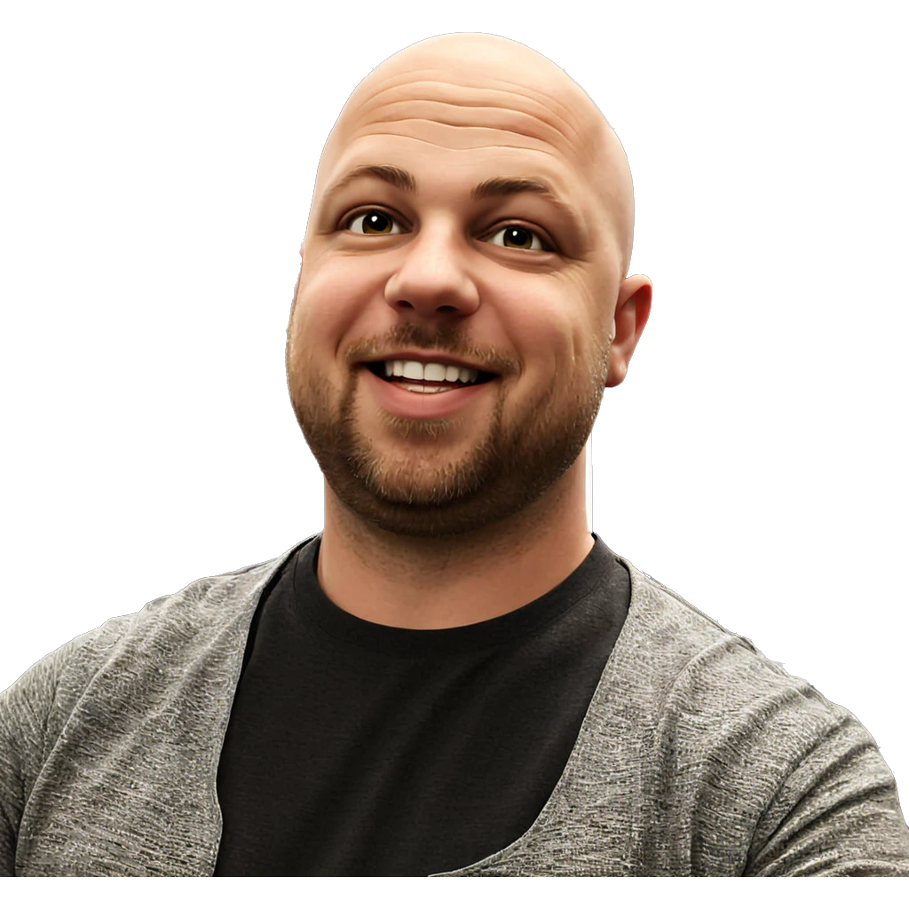 smiling bald man portrait emoji