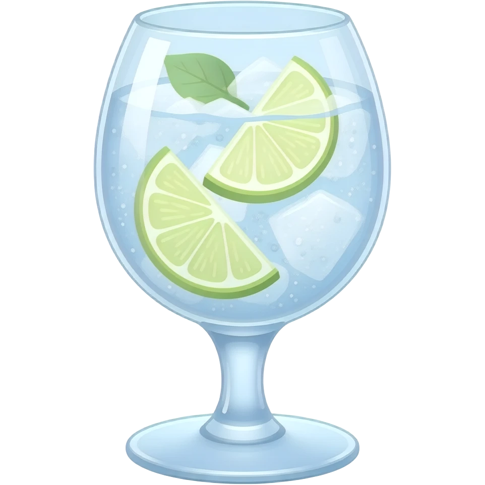 Gin tónico em copo balão com pé alto emoji