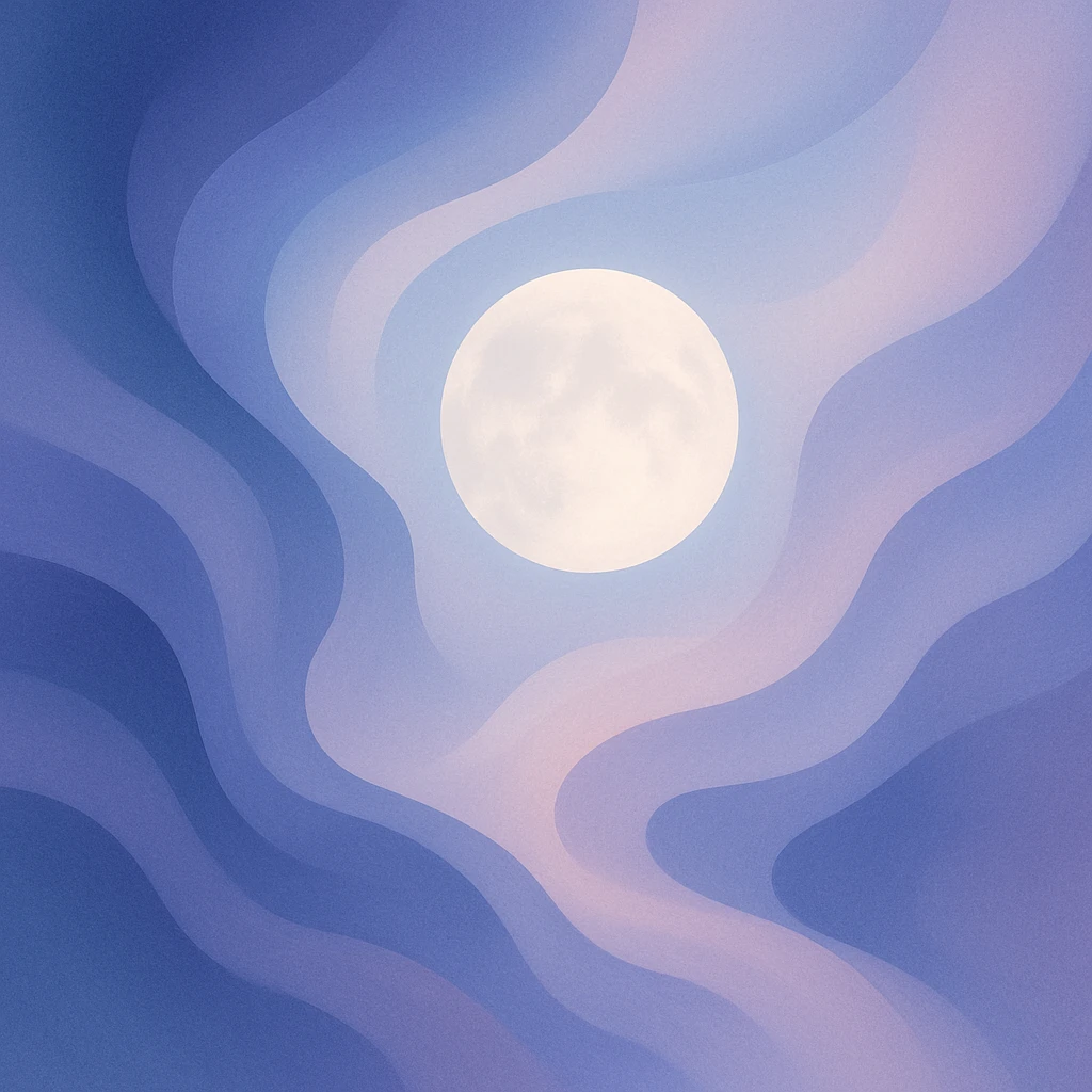 lunar flow, abstract, flowing shapes, moon-inspired, soft gradients, ethereal atmosphere emoji
