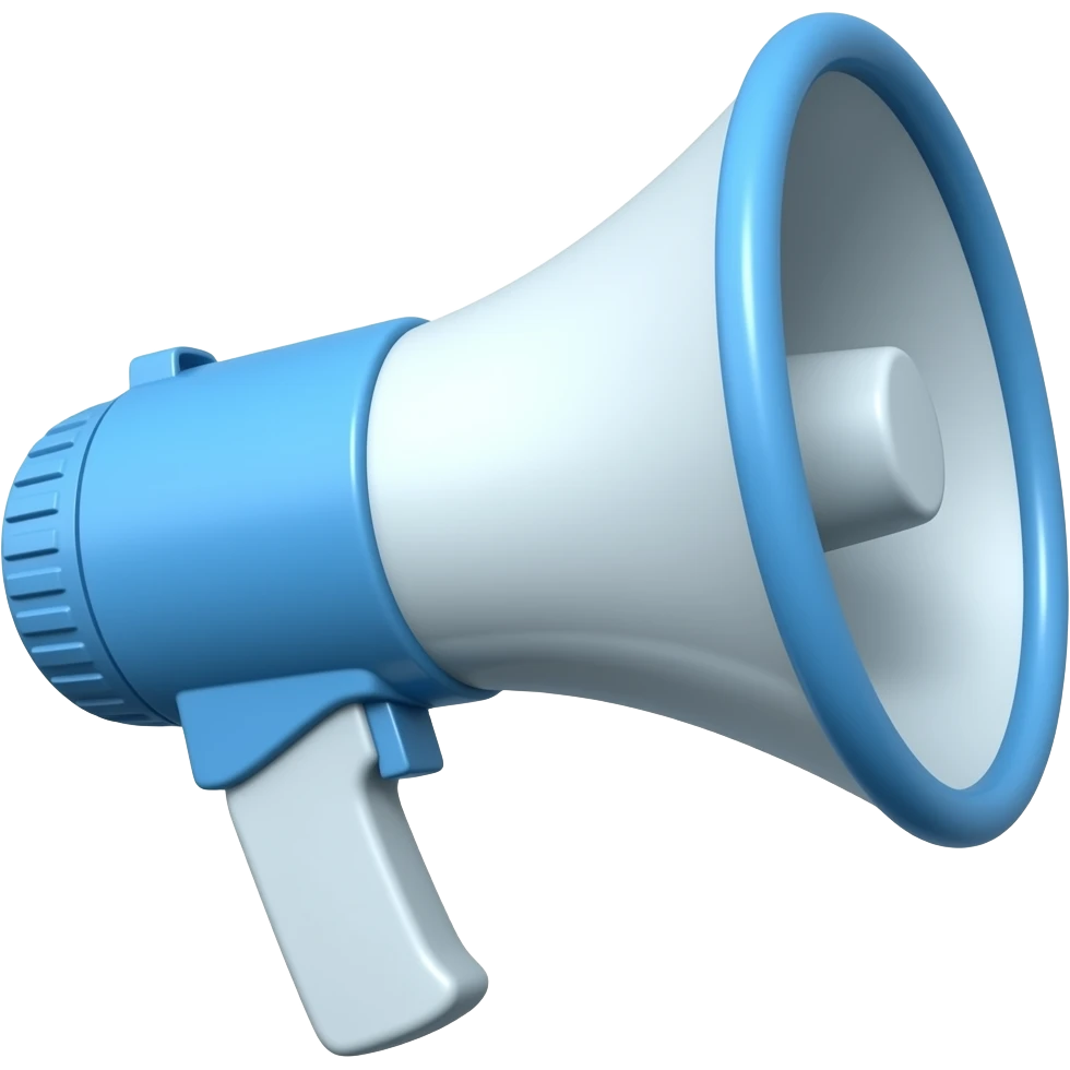 megaphone blue emoji