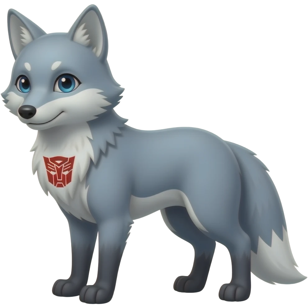 silver fox emoji as decepticon logo emoji