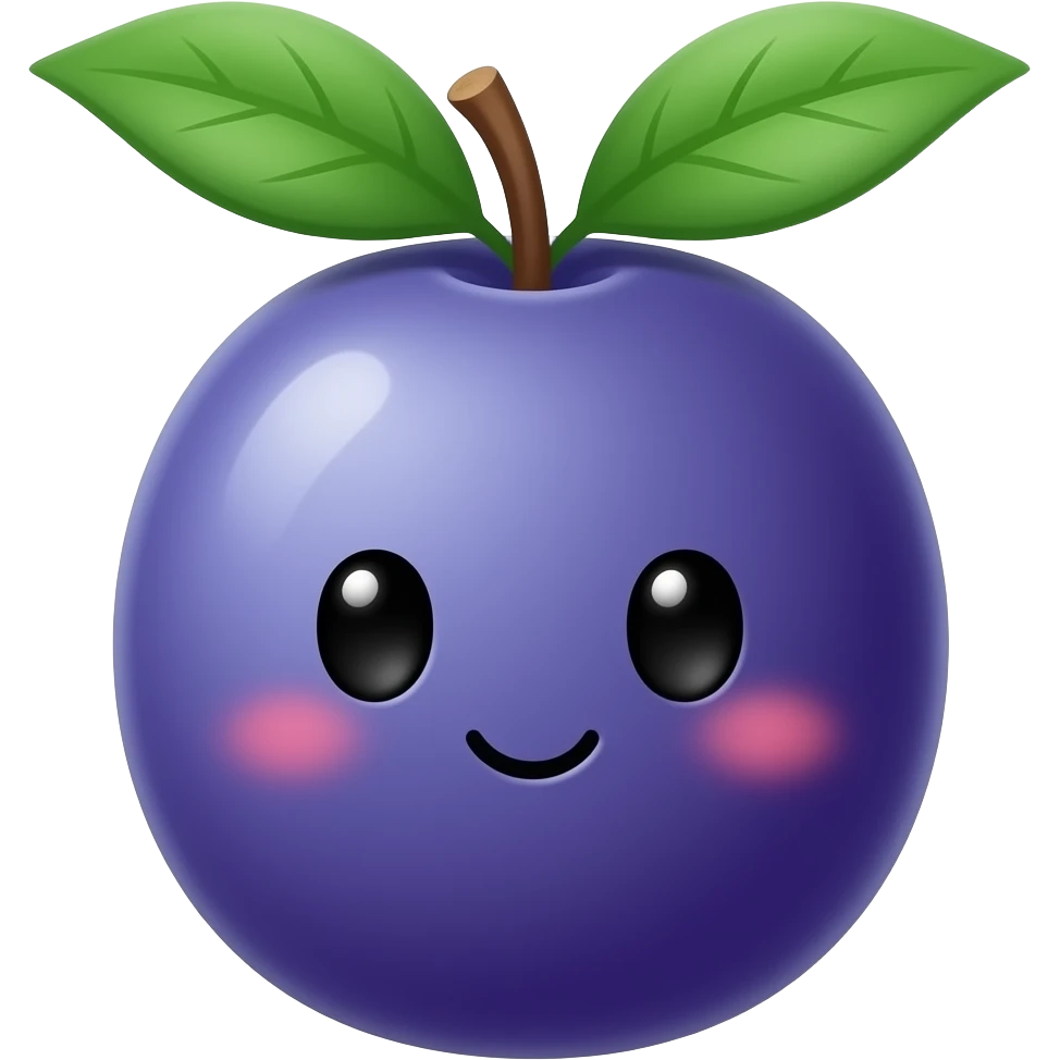 Kawaii ciruela de natal emoji