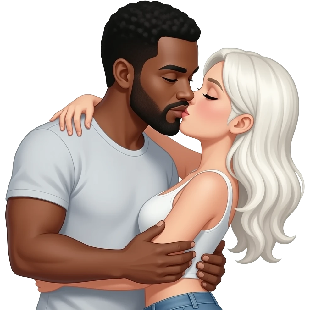 Hot Black Man humping hot white women emoji