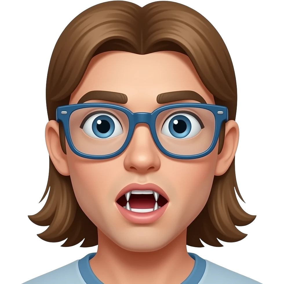 😬this imoji with y2k glasses ang silver chrom grills emoji