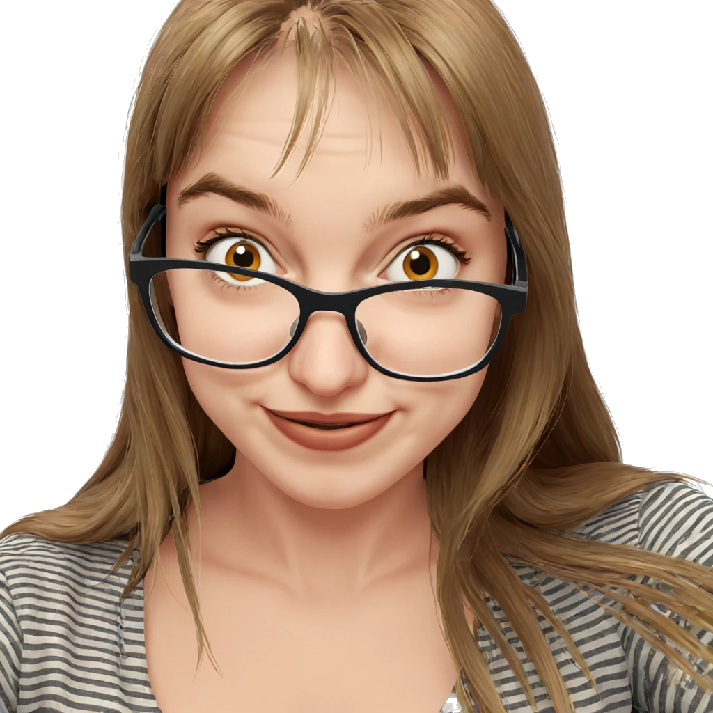 smiling girl with glasses emoji