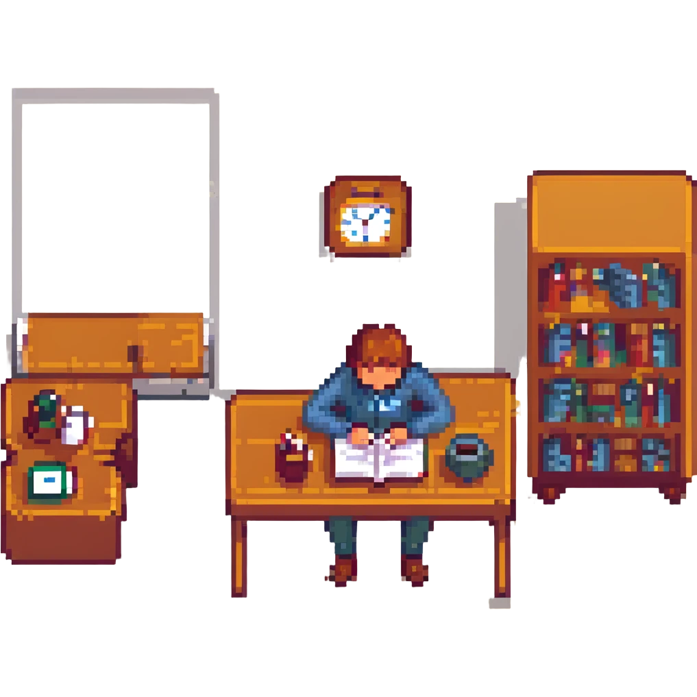 a man studying English vocabulary emoji