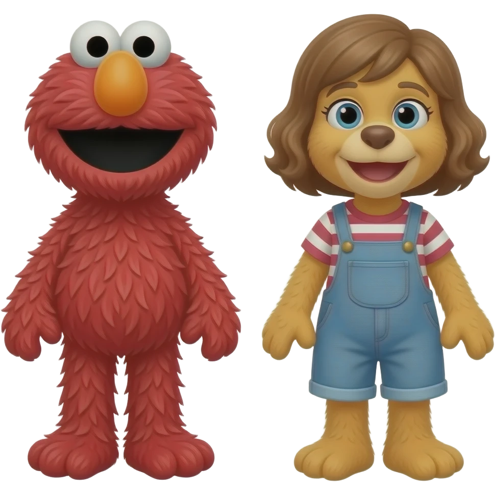 Elmo full body and Zoe full body emoji