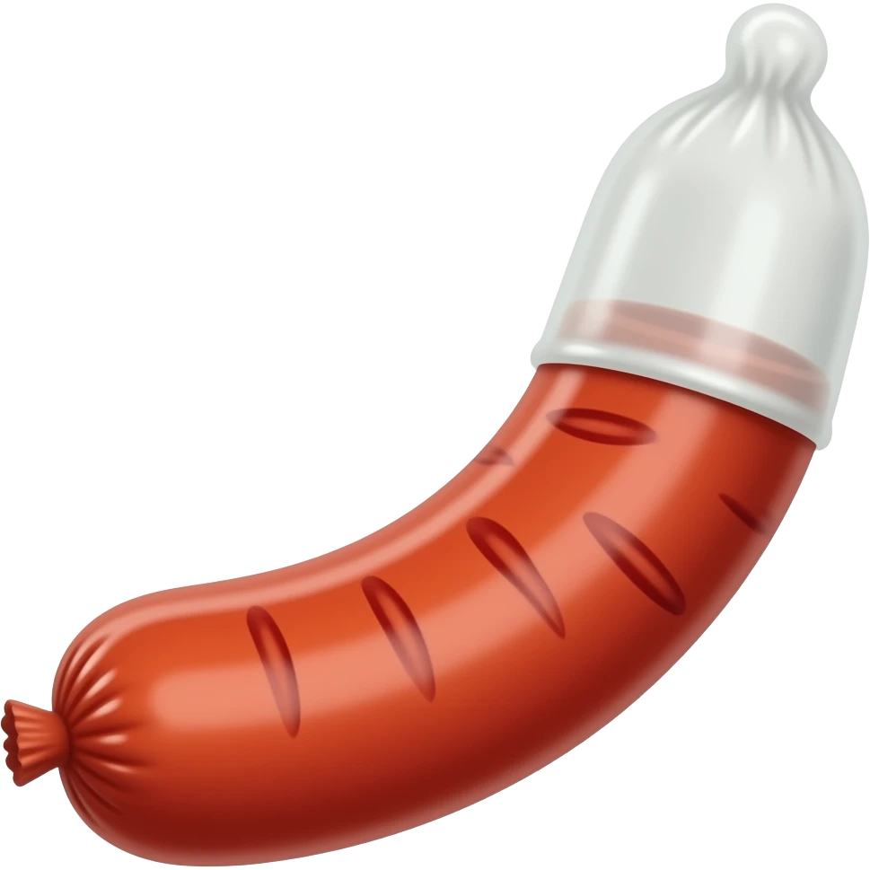 Sausage with a condom up to tipt emoji
