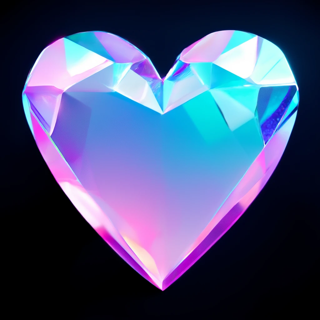 heart with a holographic crystal effect emoji