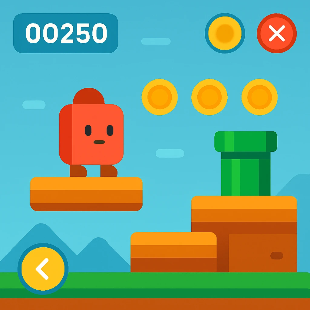 Flat design style game emoji