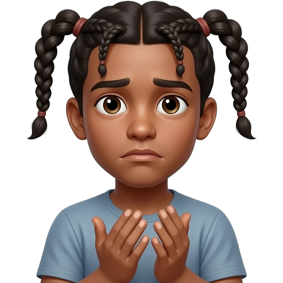 Shock nonchalant face tiney make t little sad do not show it clearly and claping hands like the calapping says wow so u dont love me and act like u dont care and make the guy a black guy with two strand twist and ate the age off 18 emoji