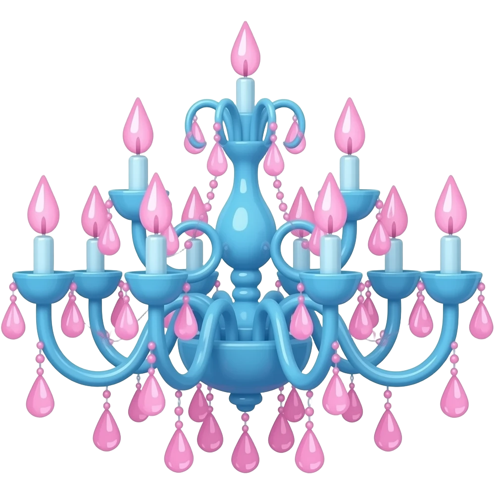 blue pink  Chandelier inspired by Barbie colour palette emoji