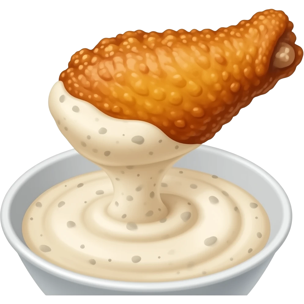 Chicken Wings getting dipped in ranch emoji