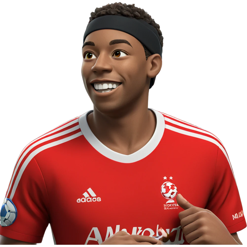 smiling boy in soccer uniform emoji