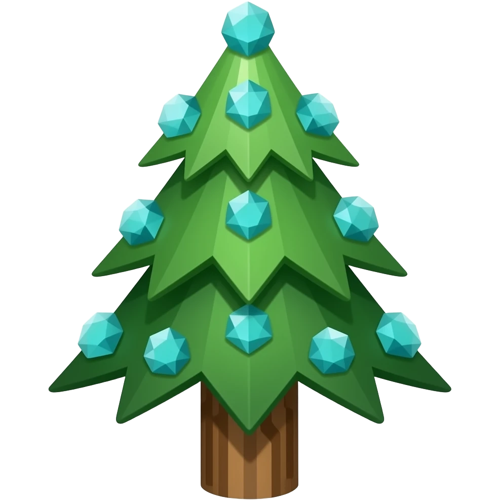 pine tree full of Minecraft diamonds emoji