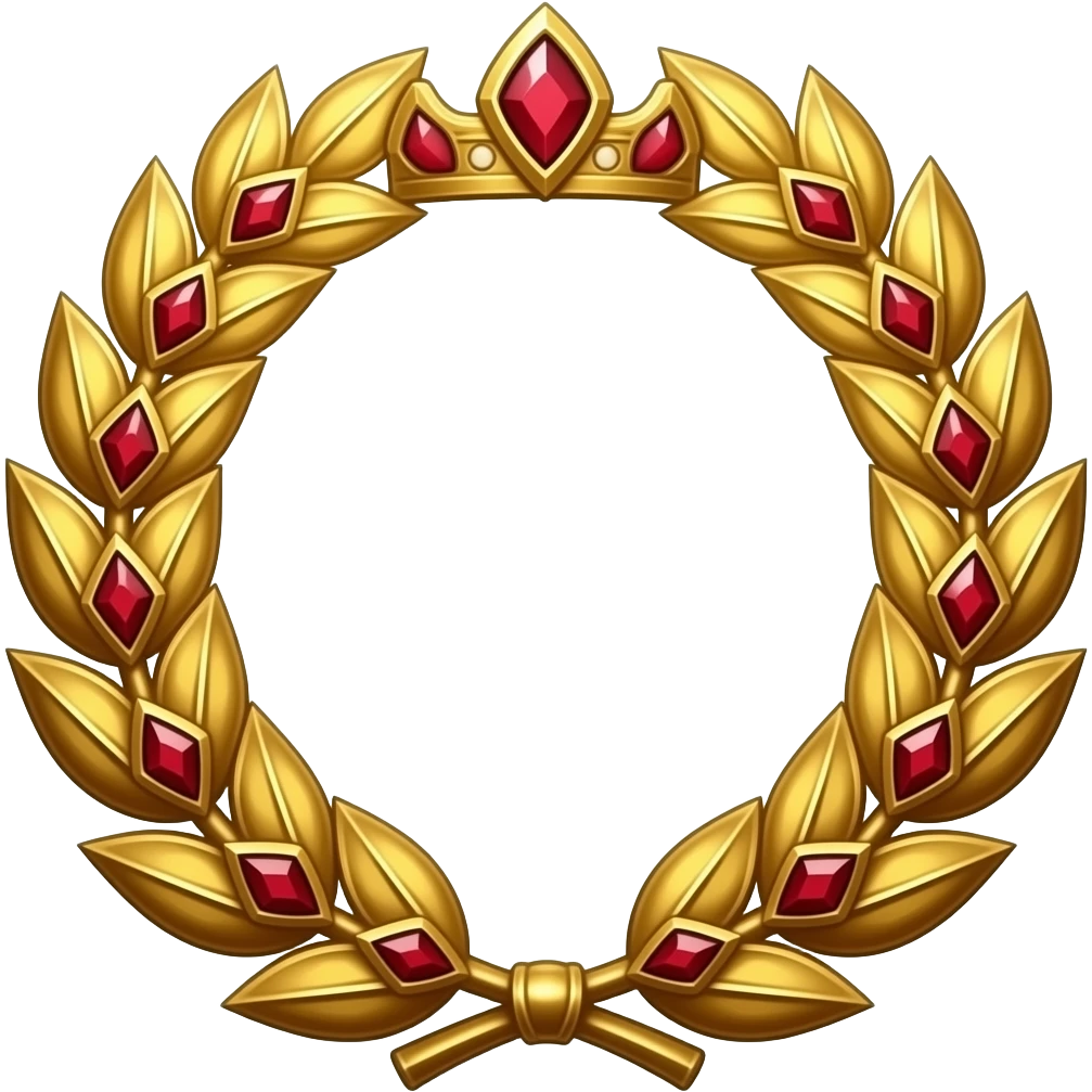 Corona de laurel imperial de oro y diamantes rojos del dios Emperador de Warhammer 40k emoji