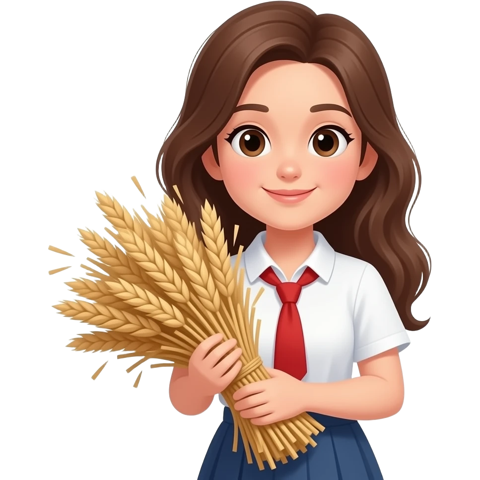University brown hair girl with the University hay emoji