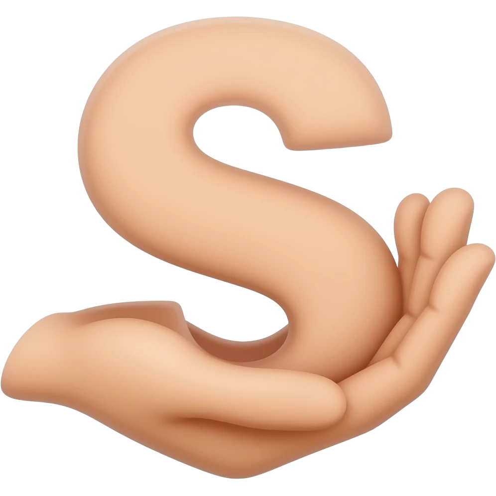 Two hands one on top of the other forming an s emoji