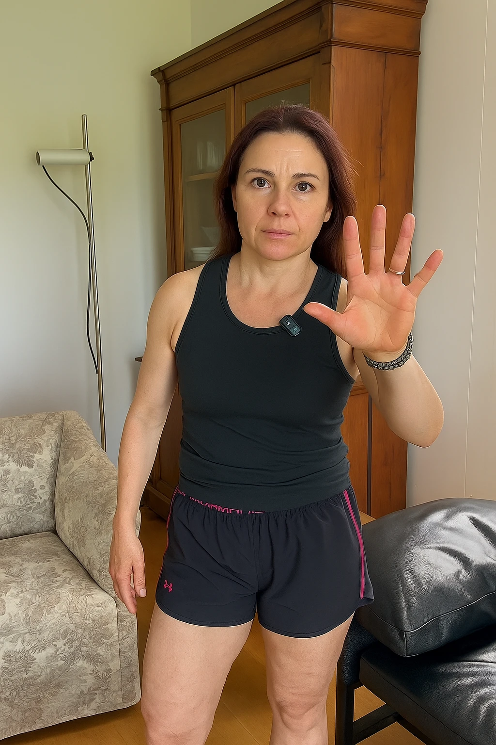 Donna con cellulite sulle cosce emoji