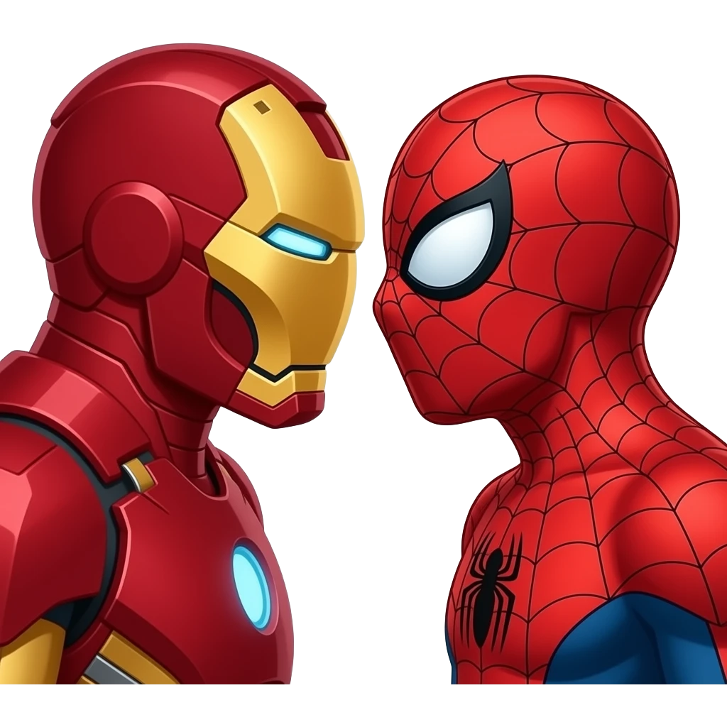 homen de ferro e mulher aranha love rosto emoji