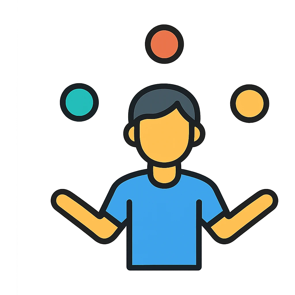 person juggling emoji