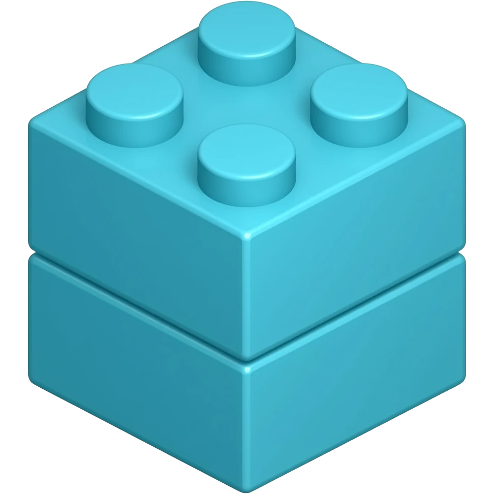 Бирюзовый кубик лего emoji