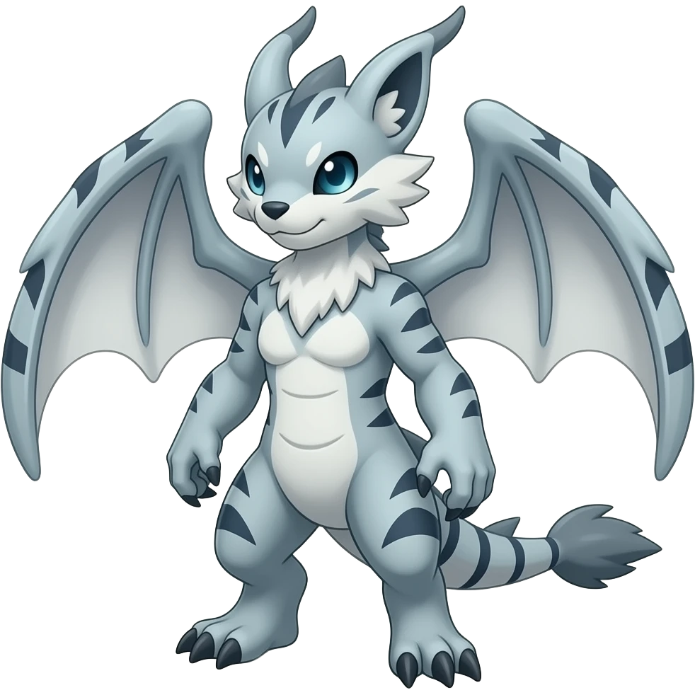 Cool Edgy Zangoose-Absol-Seviper Fakémon Digimon with Edgy markings, full body, outlined emoji