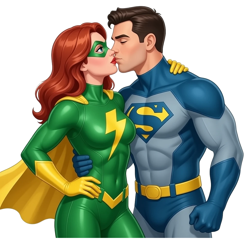The Flash in Kiss She Flash Girl Romantic Hulk Mix "3d Emoji Old" emoji