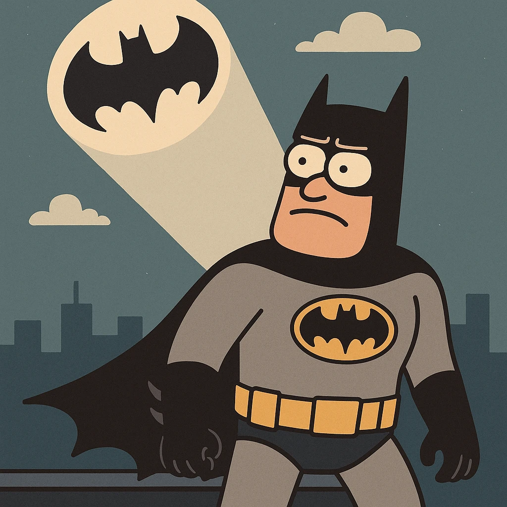 bat signal, minimal style, simple shapes, high contrast emoji
