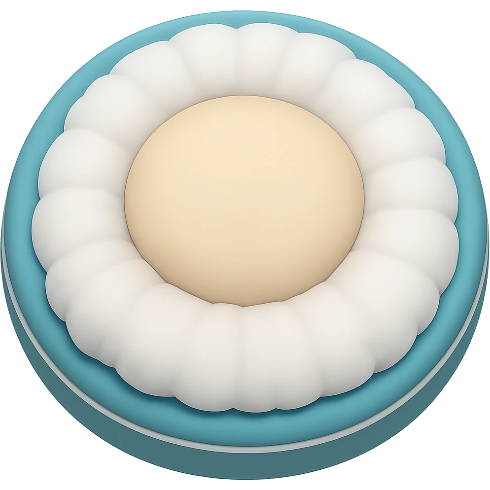Remove all facial features (eyes, nose, mouth) from the cushion emoji, keep it simple and cute, in emoji style, no background. emoji