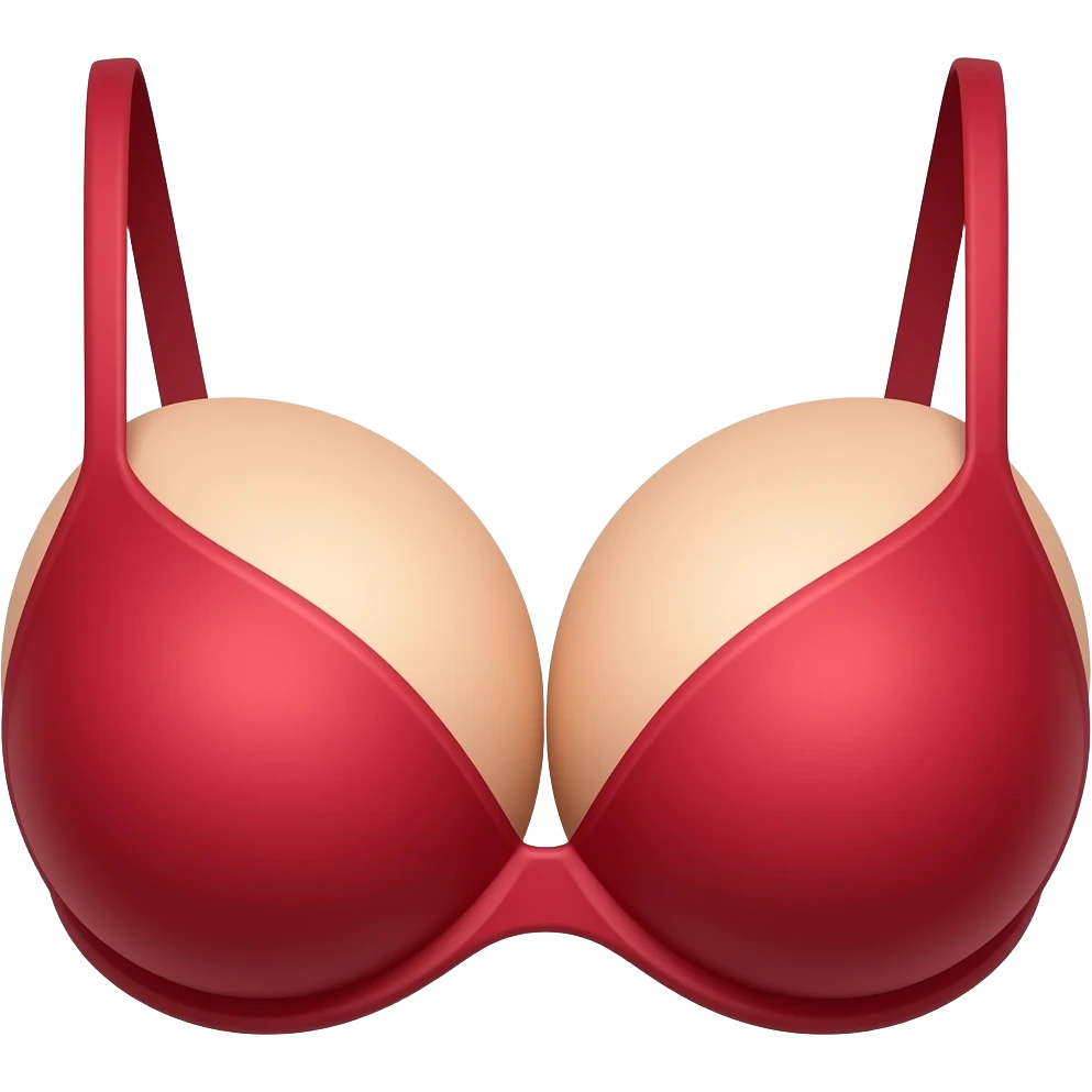 A chest with boobs in a red bra emoji